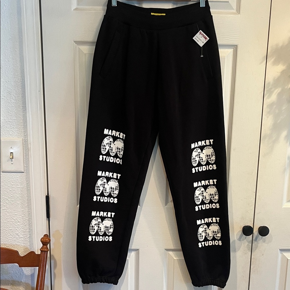 Market Black Joggers with White Graphic